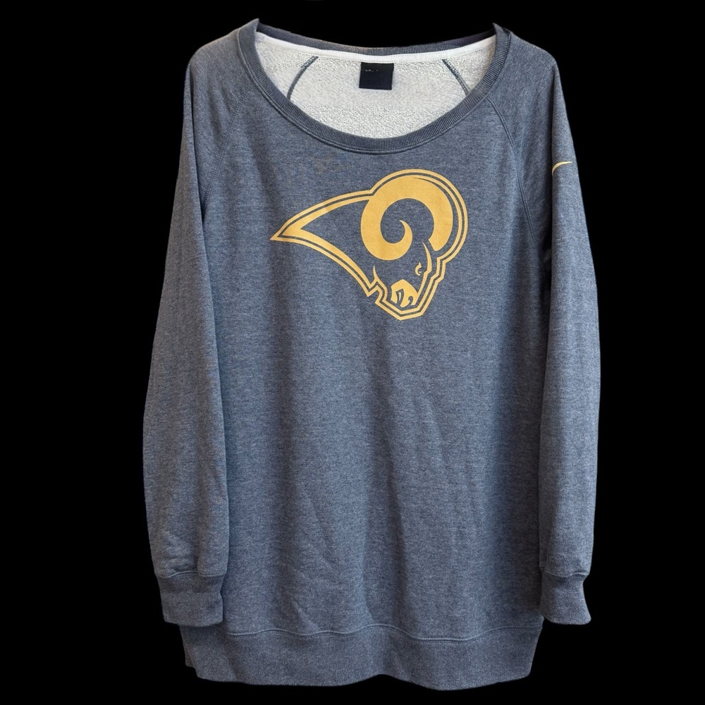 Nike NFL Team Apparel Los Angeles Rams Blue Pullover Sweatshirt Women Large #173